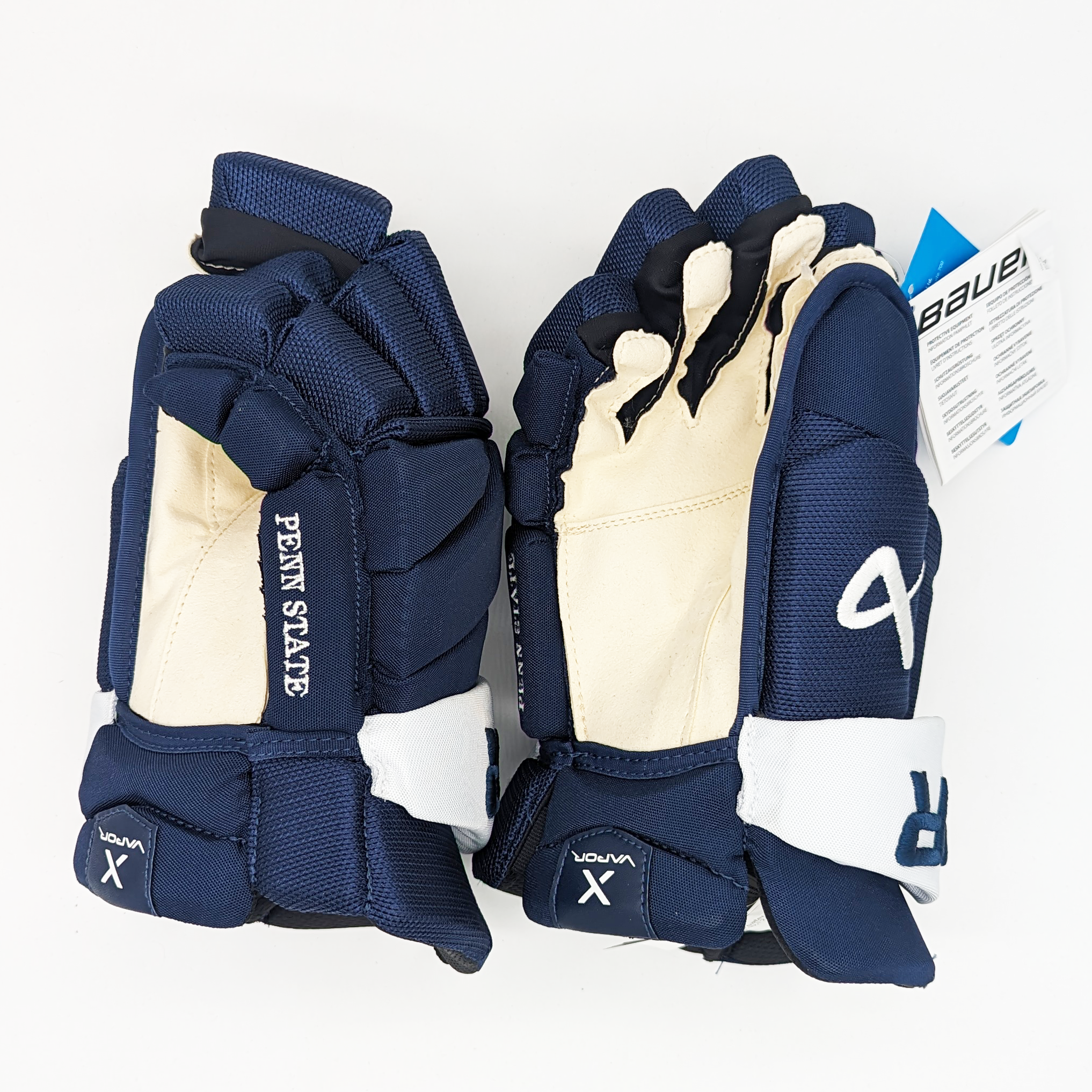 Bauer Vapor Hyperlite - Gants NCAA Pro Stock (bleu marine/blanc)